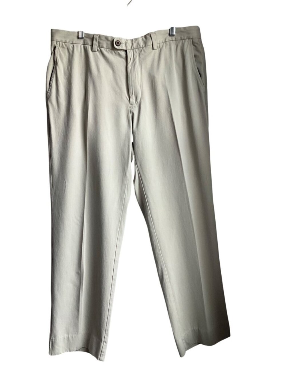 Tommy Bahama Mens 38x32 Beige Cotton Silk Khaki Pants Trousers Minimalist